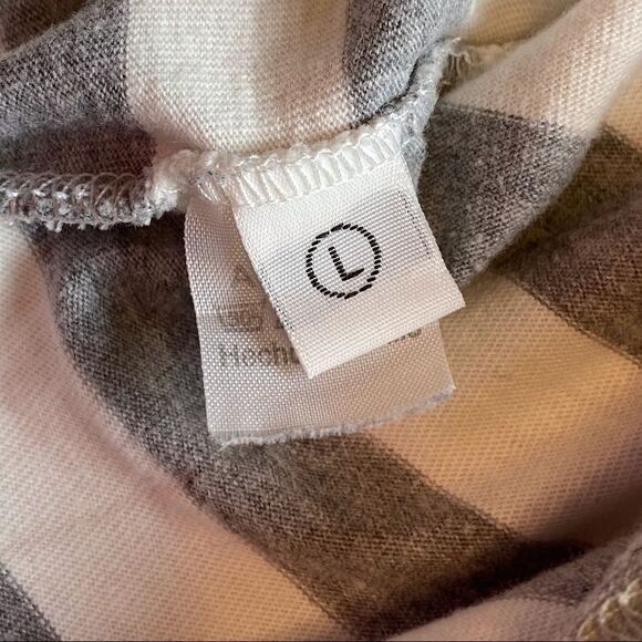 Chile Tees Gray White Striped Short  Sleeve Tee Size Large - Picture 5 of 10